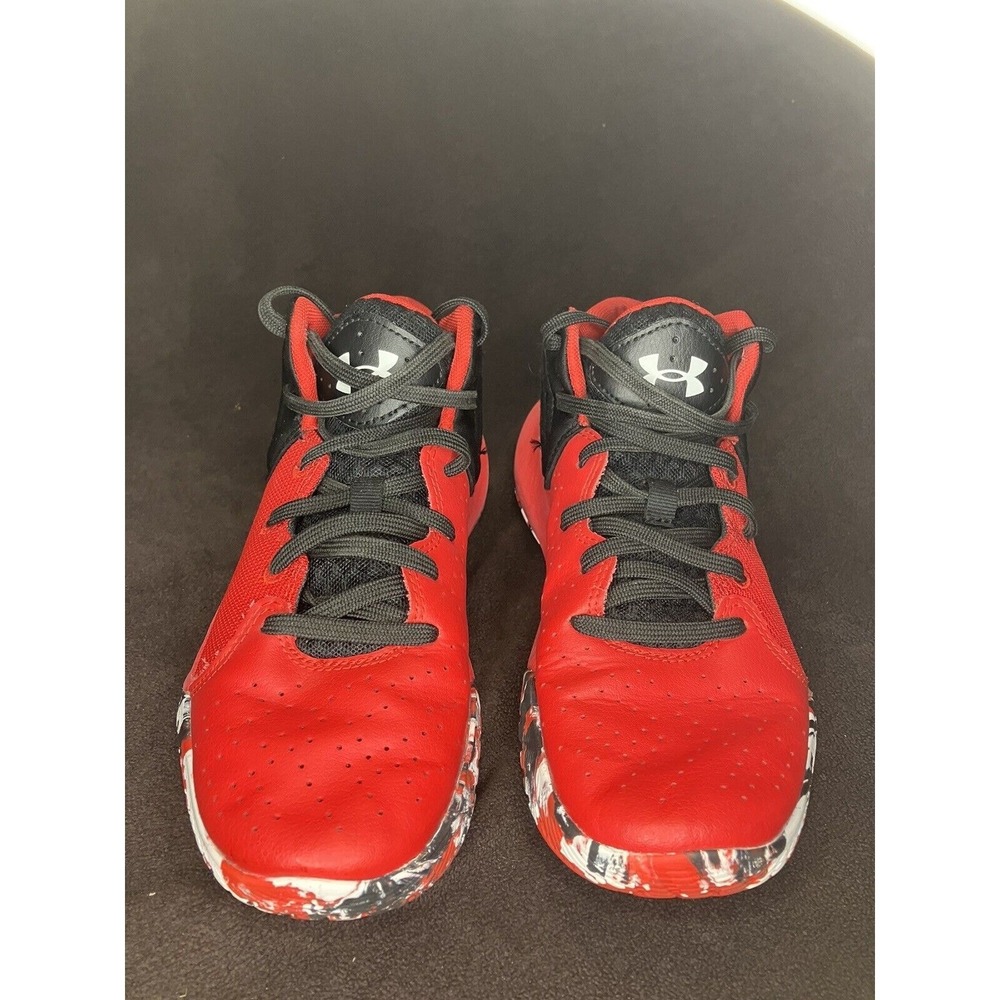 Under Armour Basketball Shoes Red Black Jet 21 Youth 4Y 3024794 600